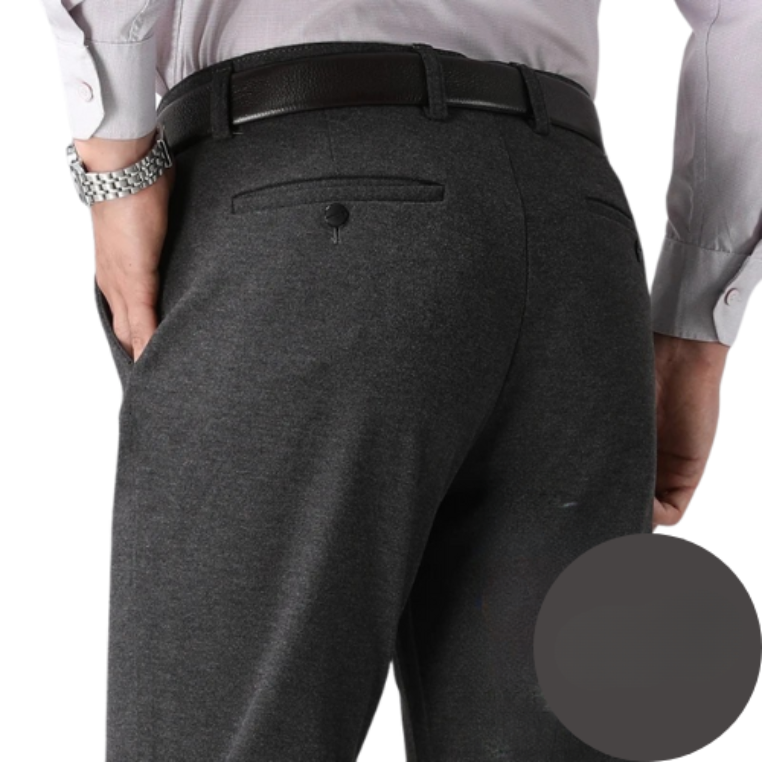 Dark Gray thermal wool pants color swatch – The Crew