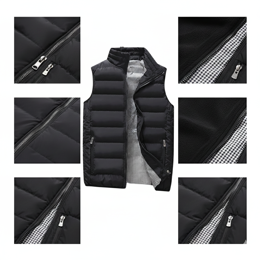Men’s Winter Vest Fabric and Zipper Details – The Crew