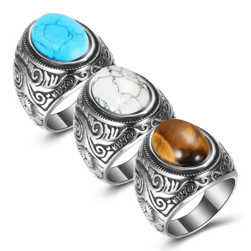Vintage Ring with Natural Stone
