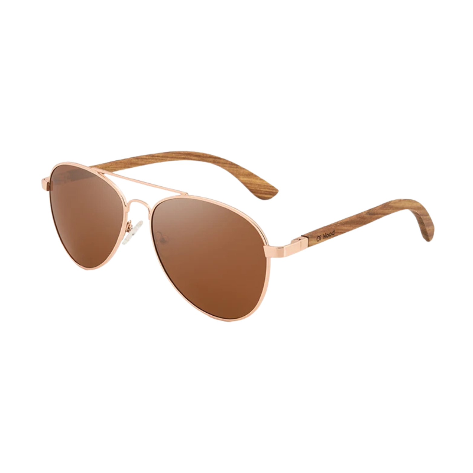 Polarized Wooden Aviator Glasses