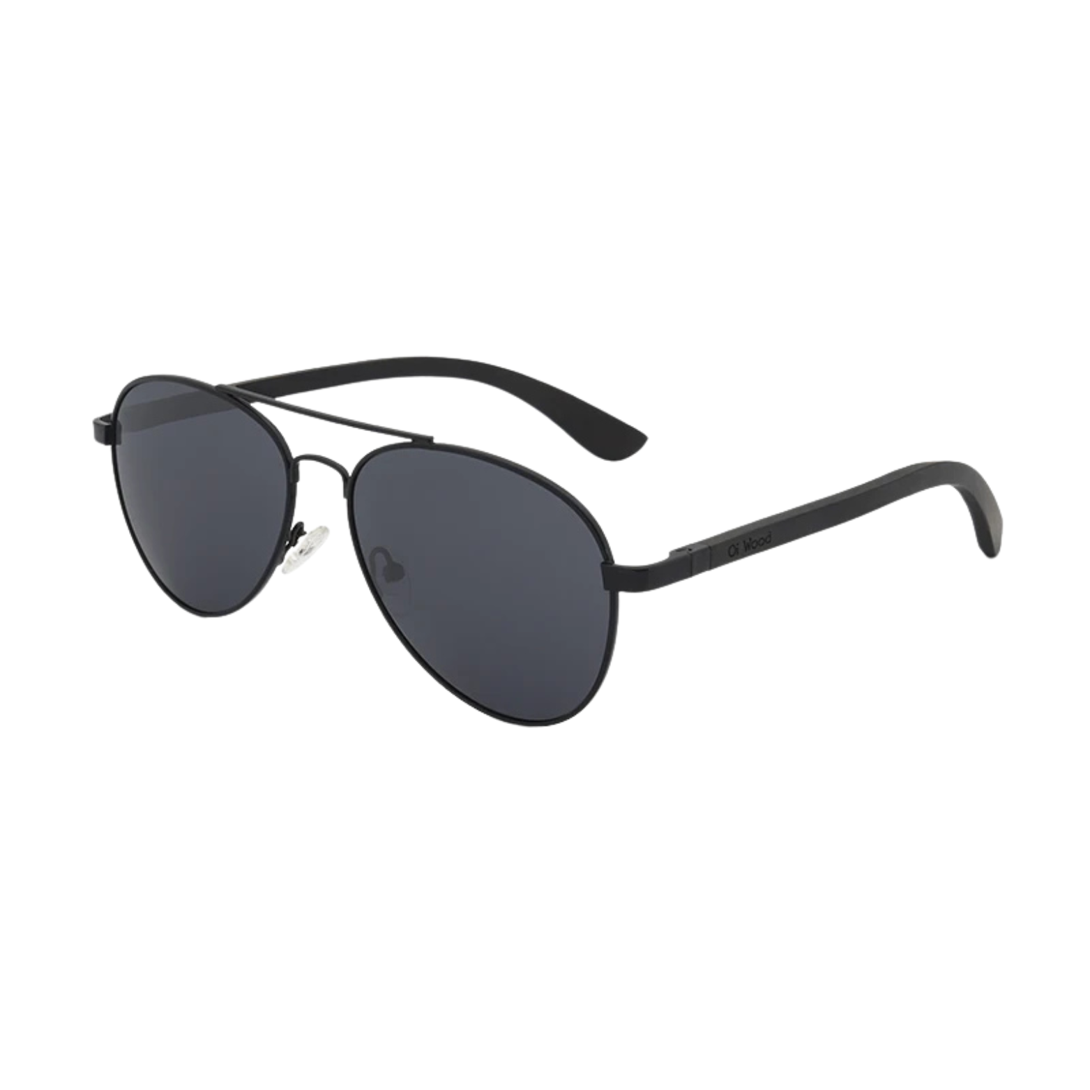 Men’s Wooden Aviator Sunglasses Black Lens – The Crew