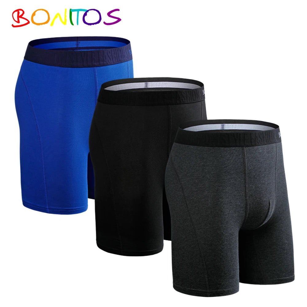 Men’s Premium Long Boxers 3 - Pack – Comfortable Fit - The Crew