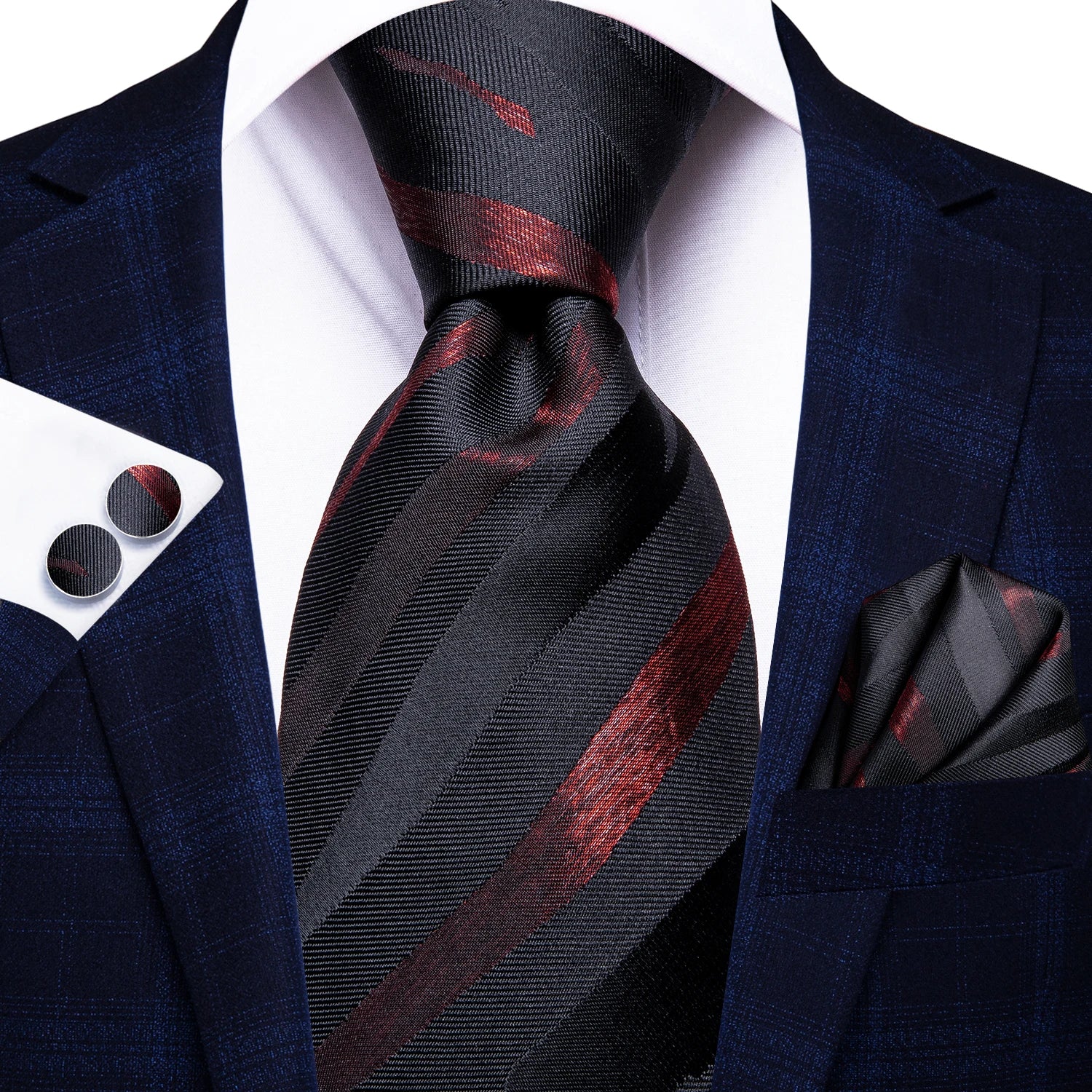 Tie Handkerchief Cufflinks Set
