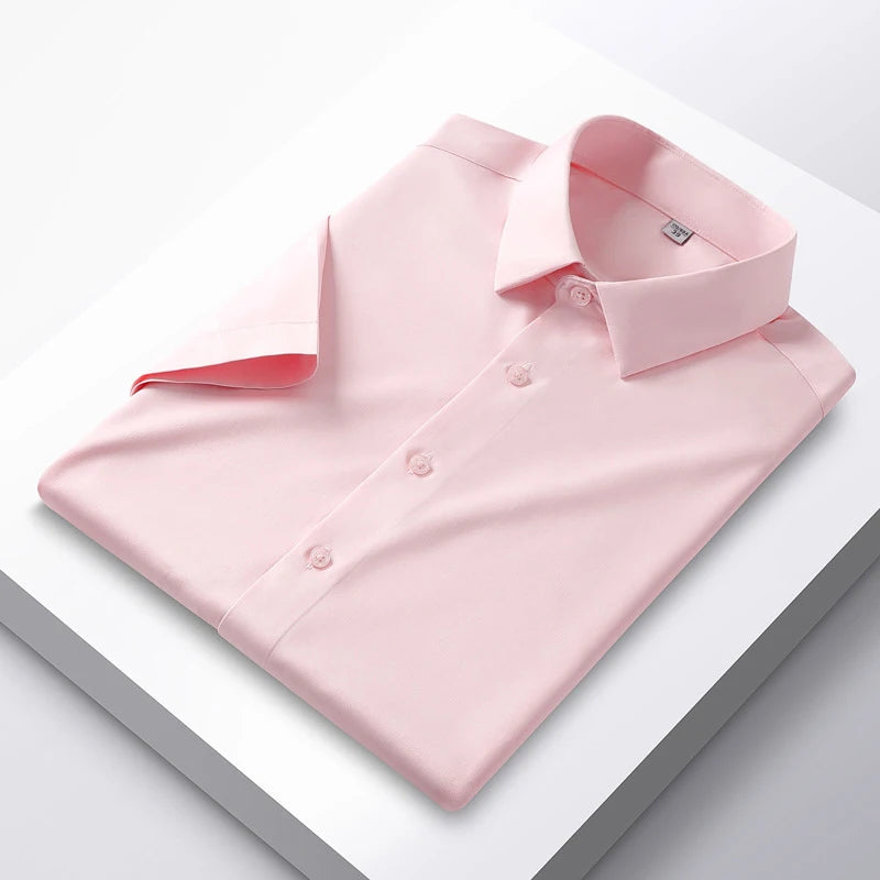 Formal Cold Silk Short-Sleeved Shirt