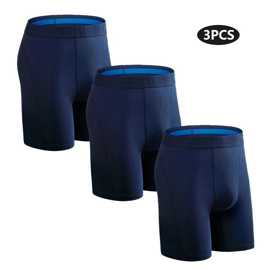 Men’s Premium Long Boxers 3 - Pack – Comfortable Fit - The Crew