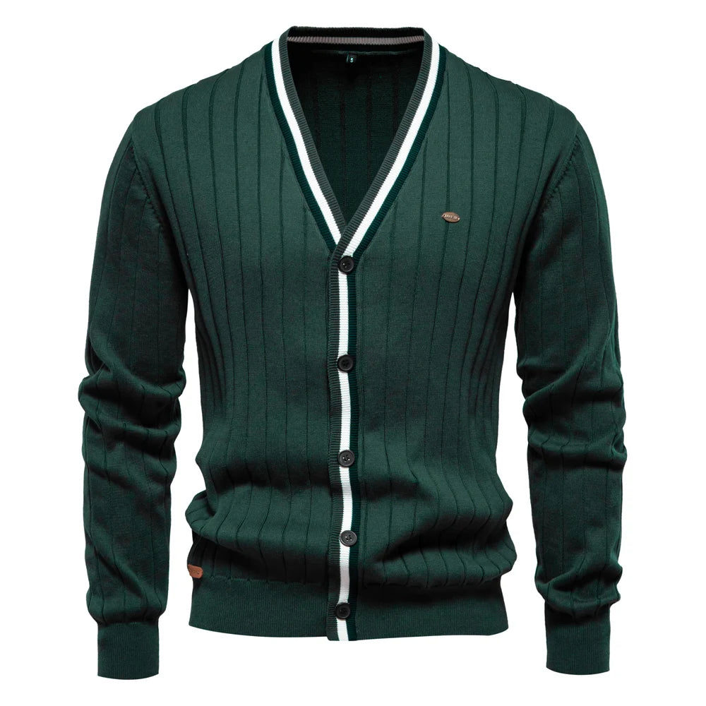 Winter Cotton V-Neck Cardigan