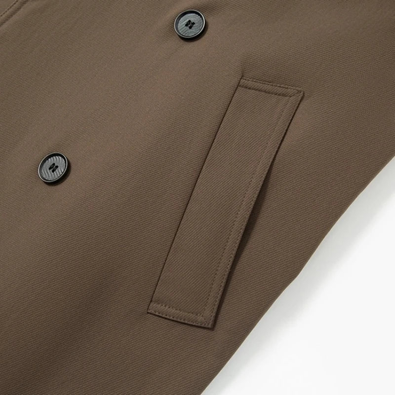 Men’s Extended - Length Trench Coat Windproof Business Style - The Crew