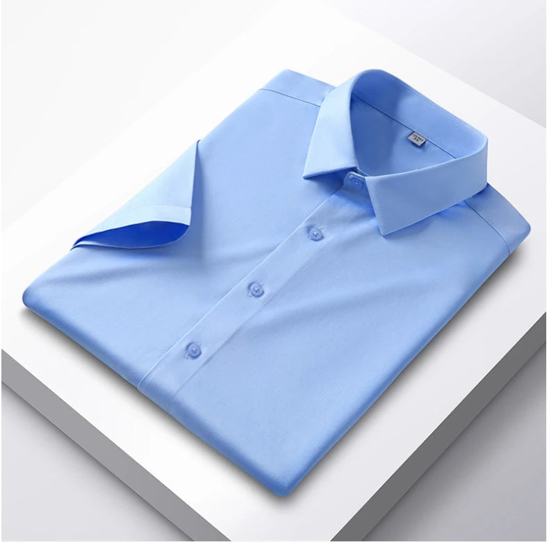 Formal Cold Silk Short-Sleeved Shirt