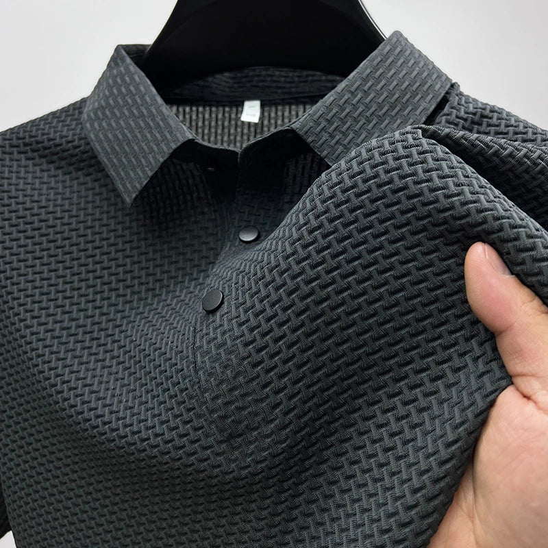 Collar stitching detail breathable polo shirt – The Crew