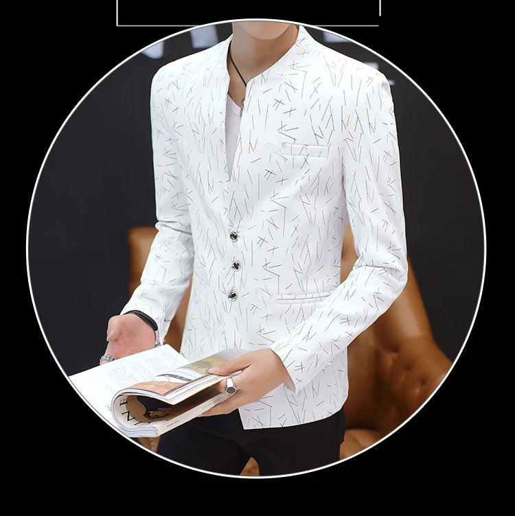 Korean Style Printed Blazer