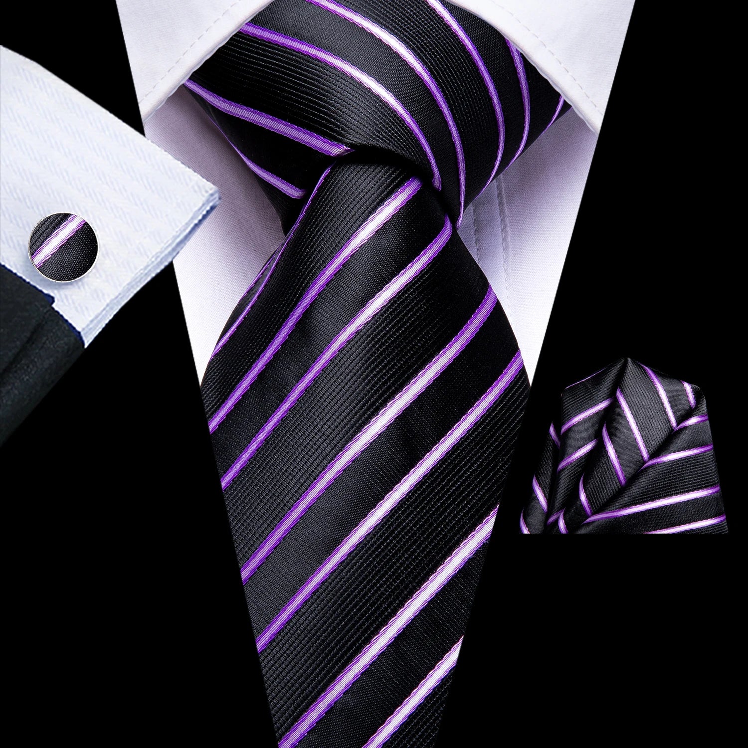 Tie Handkerchief Cufflinks Set