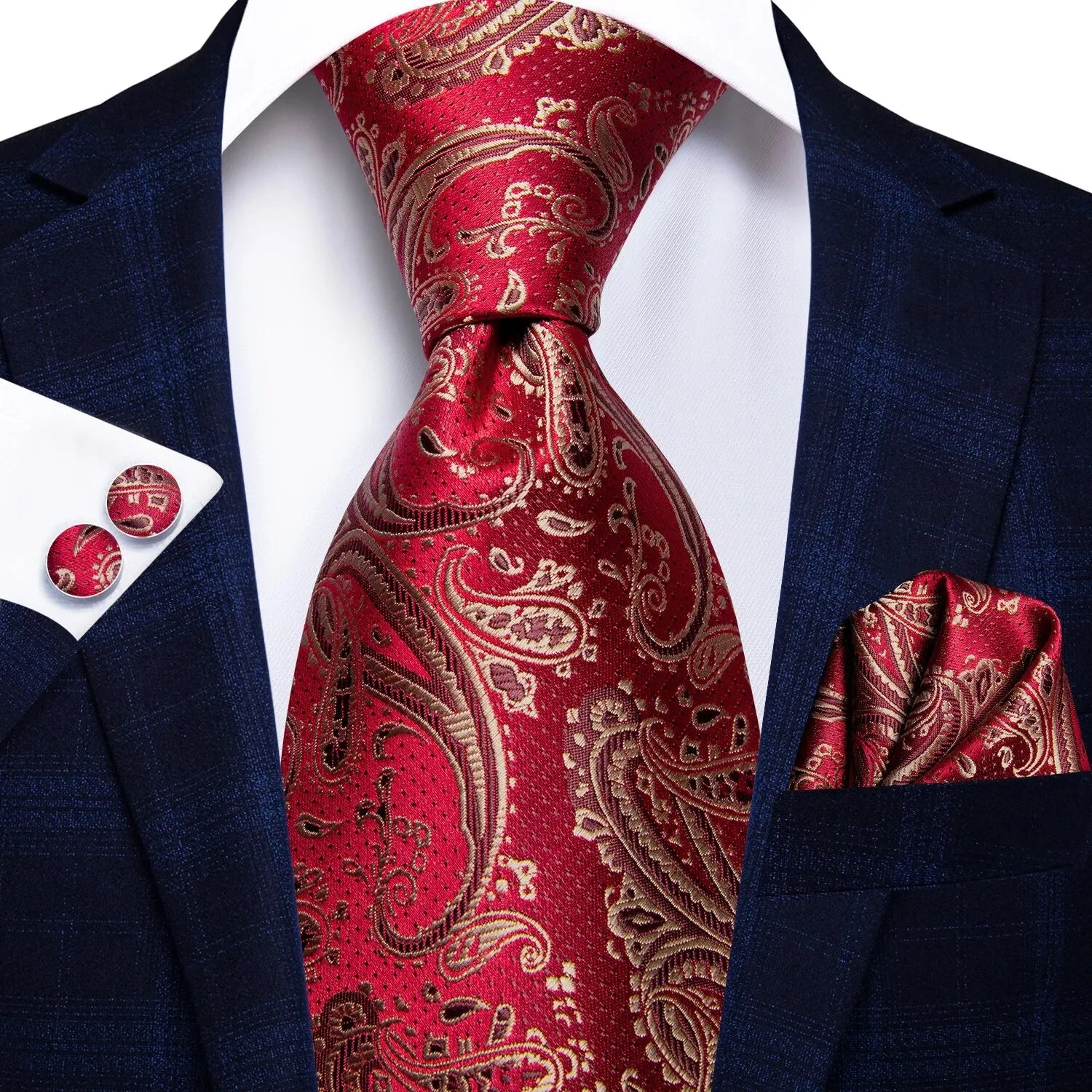 Tie Handkerchief Cufflinks Set