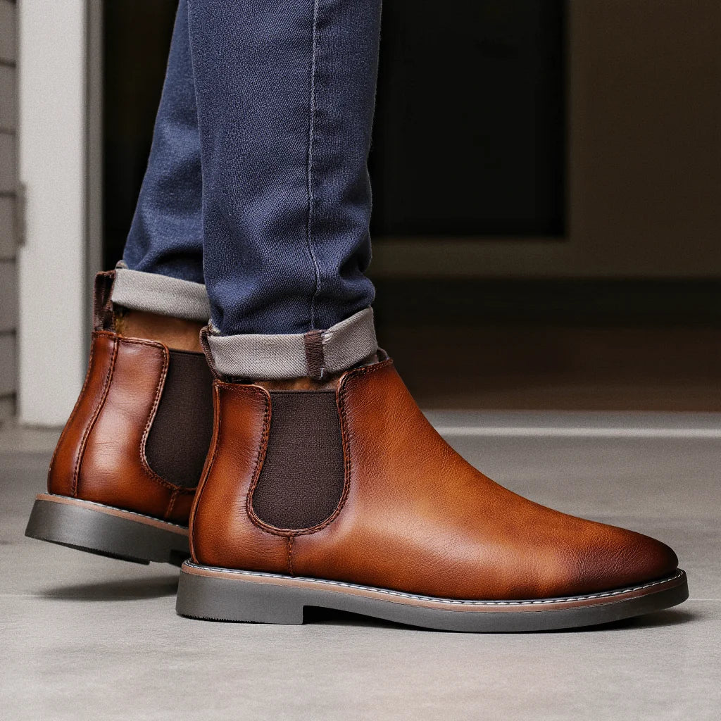 Retro Leather Chelsea Boots