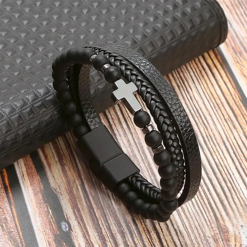 Classic woven leather bracelet