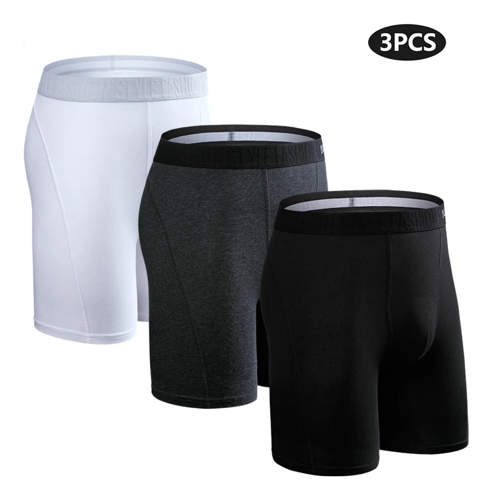 Men’s Premium Long Boxers 3 - Pack – Comfortable Fit - The Crew