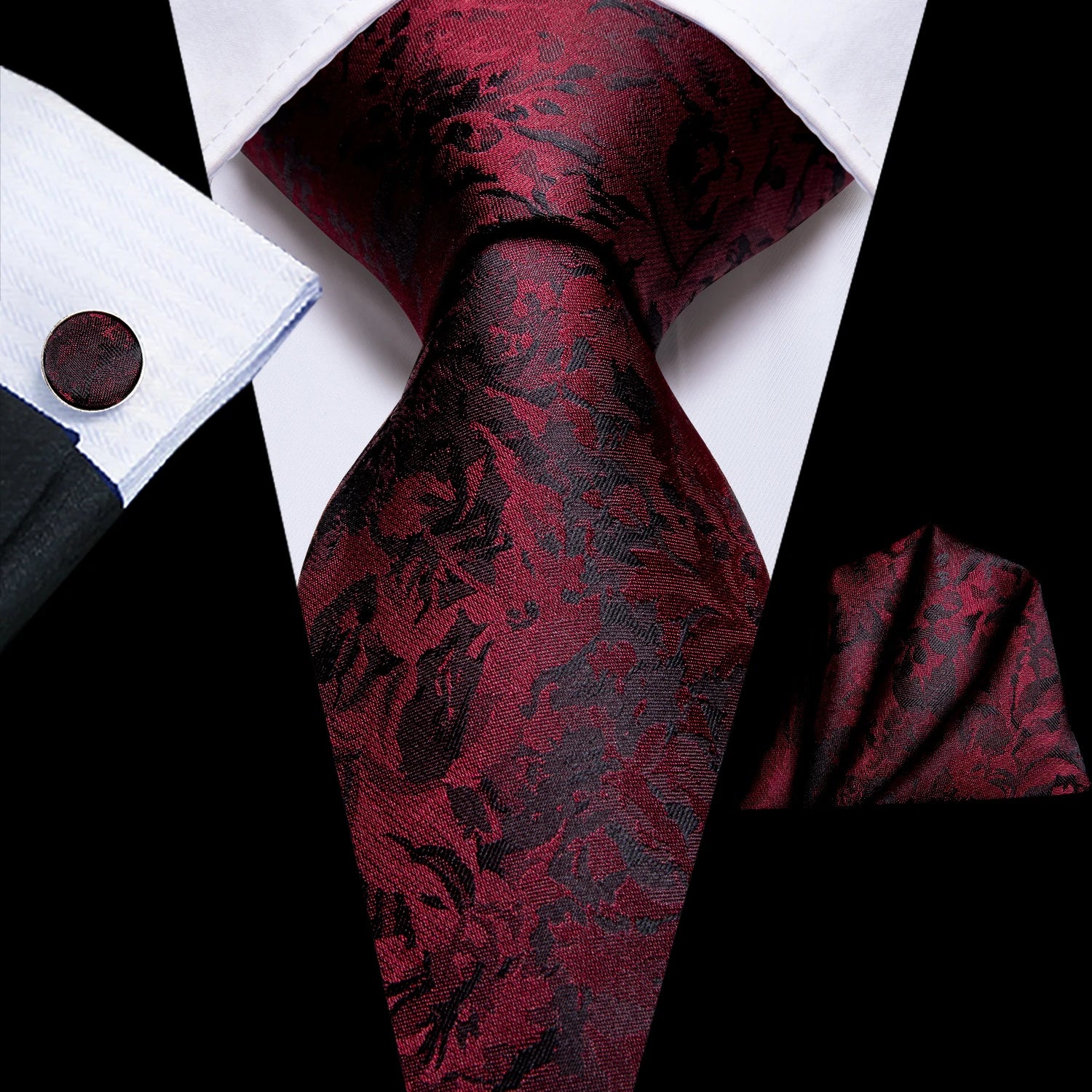 Tie Handkerchief Cufflinks Set