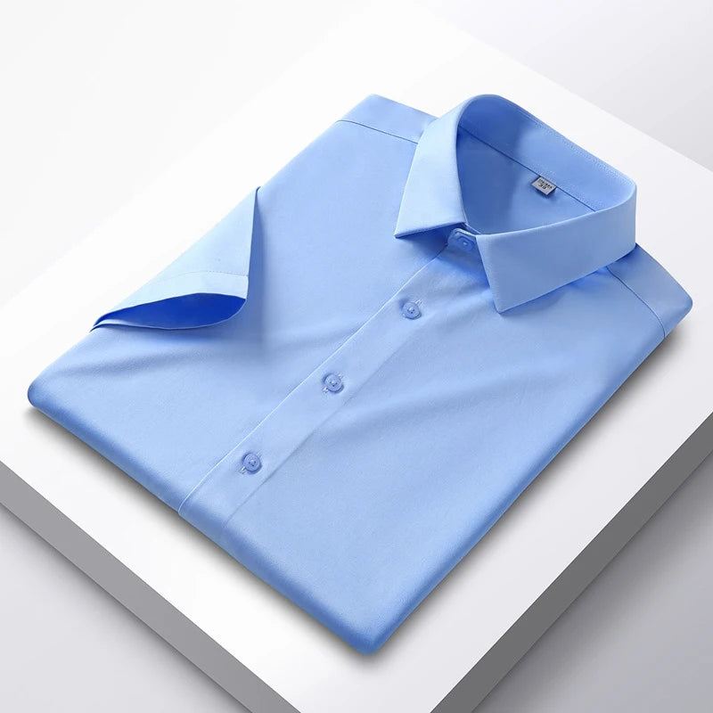 Formal Cold Silk Short-Sleeved Shirt