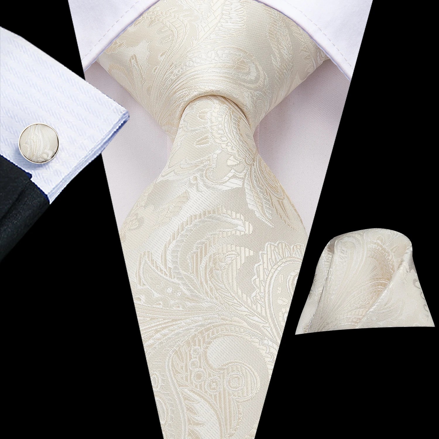 Tie Handkerchief Cufflinks Set
