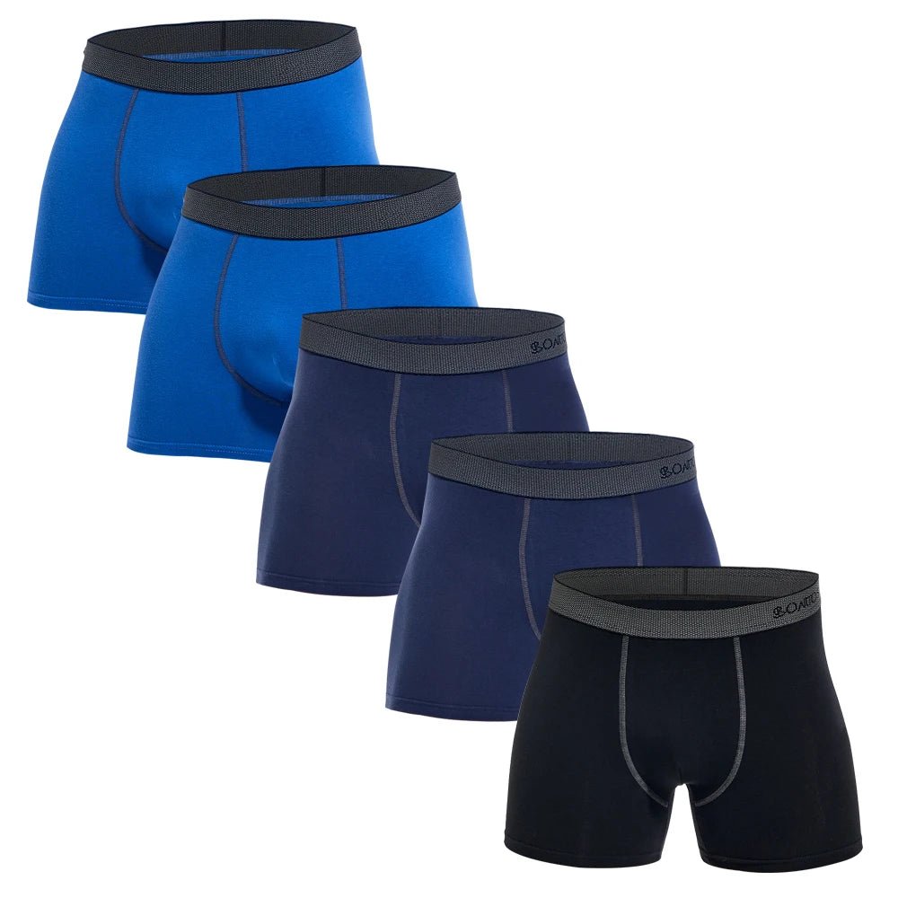 Men’s Premium Boxers 5 - Pack – Soft Breathable Comfort - The Crew