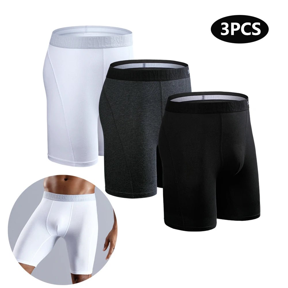 Men’s Premium Long Boxers 3 - Pack – Comfortable Fit - The Crew