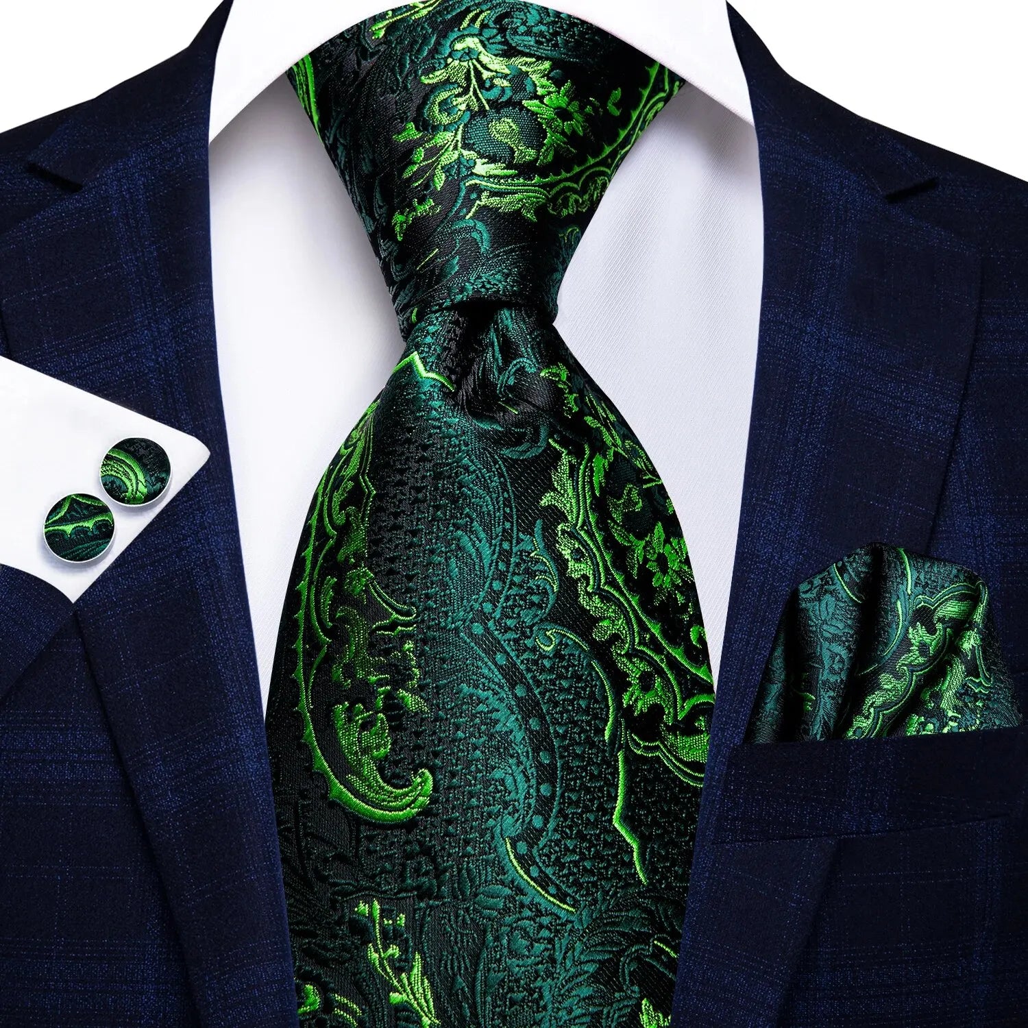 Tie Handkerchief Cufflinks Set