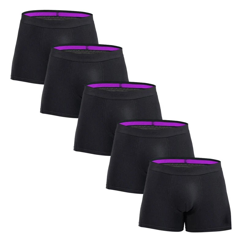 Men’s Premium Boxers 5 - Pack – Soft Breathable Comfort - The Crew