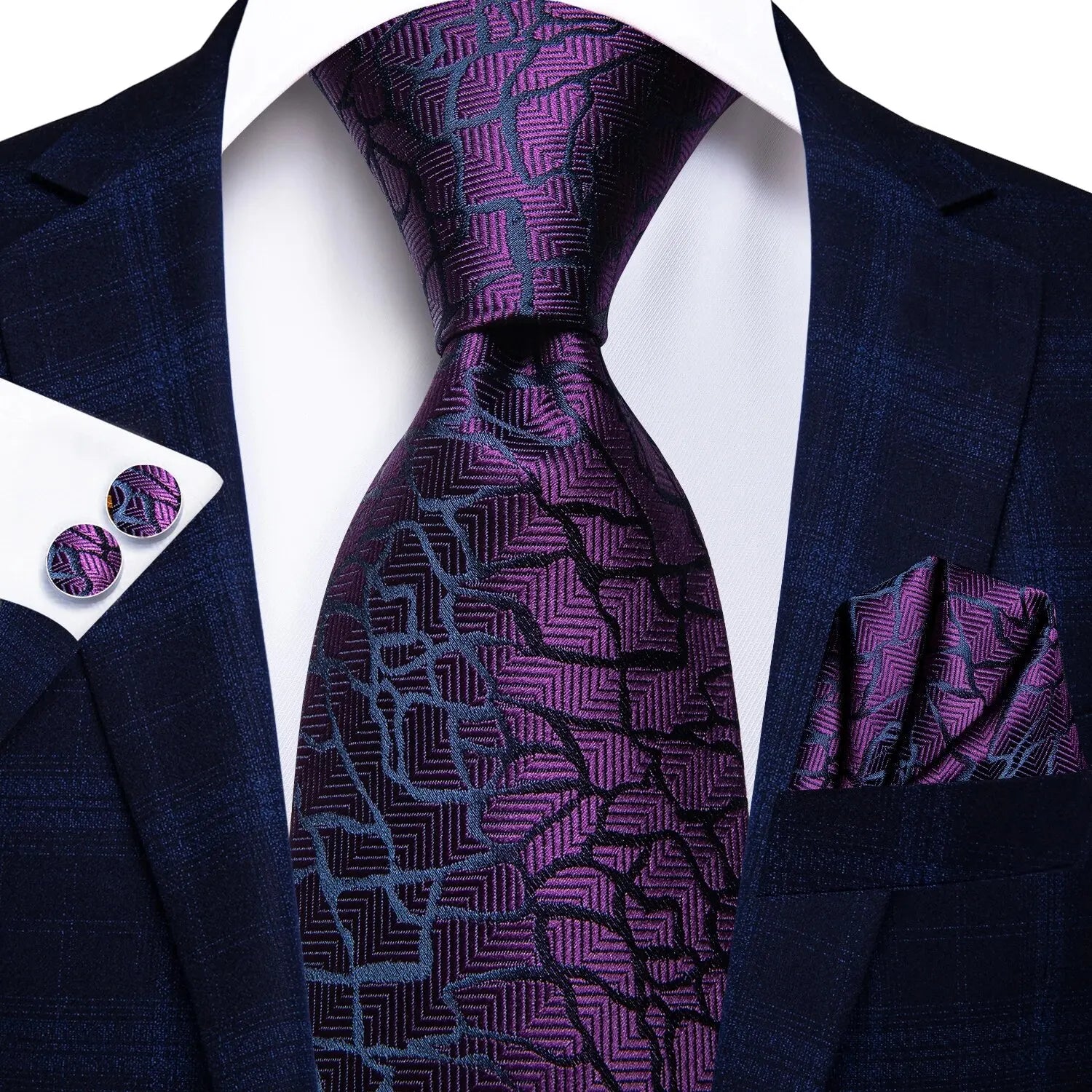 Tie Handkerchief Cufflinks Set