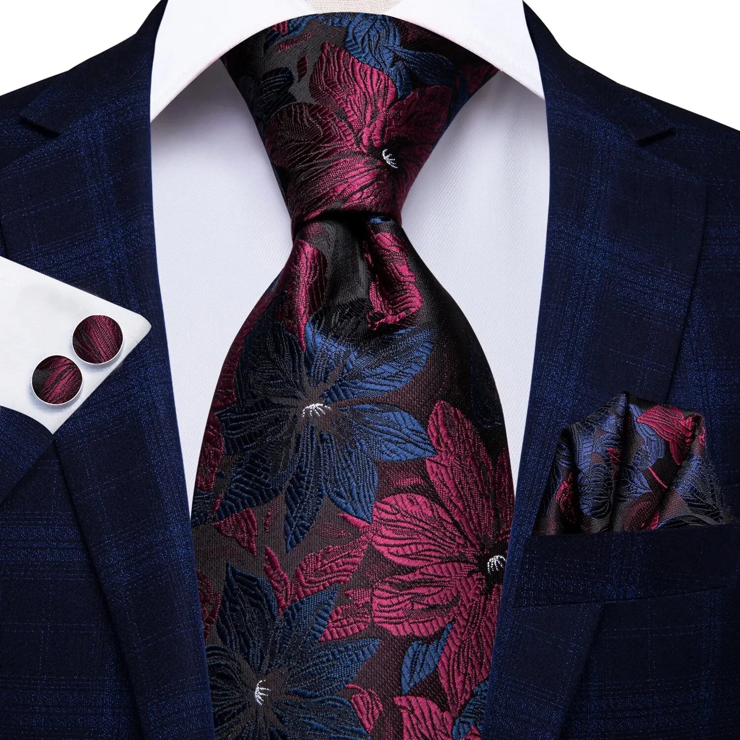 Tie Handkerchief Cufflinks Set