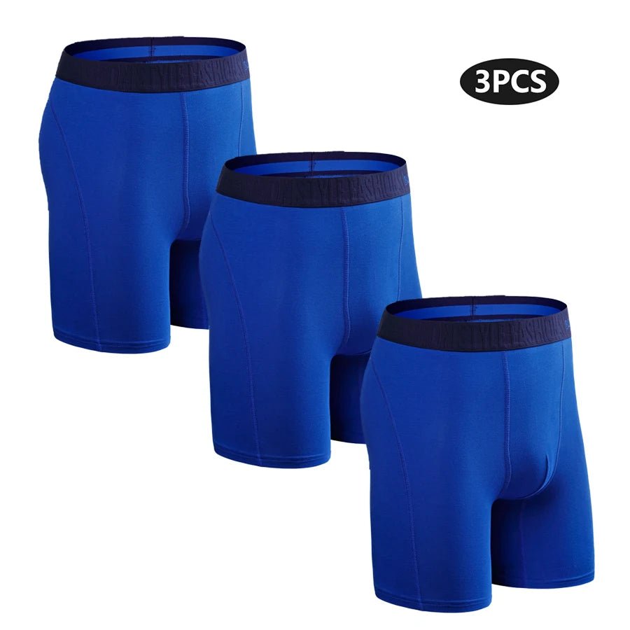 Men’s Premium Long Boxers 3 - Pack – Comfortable Fit - The Crew