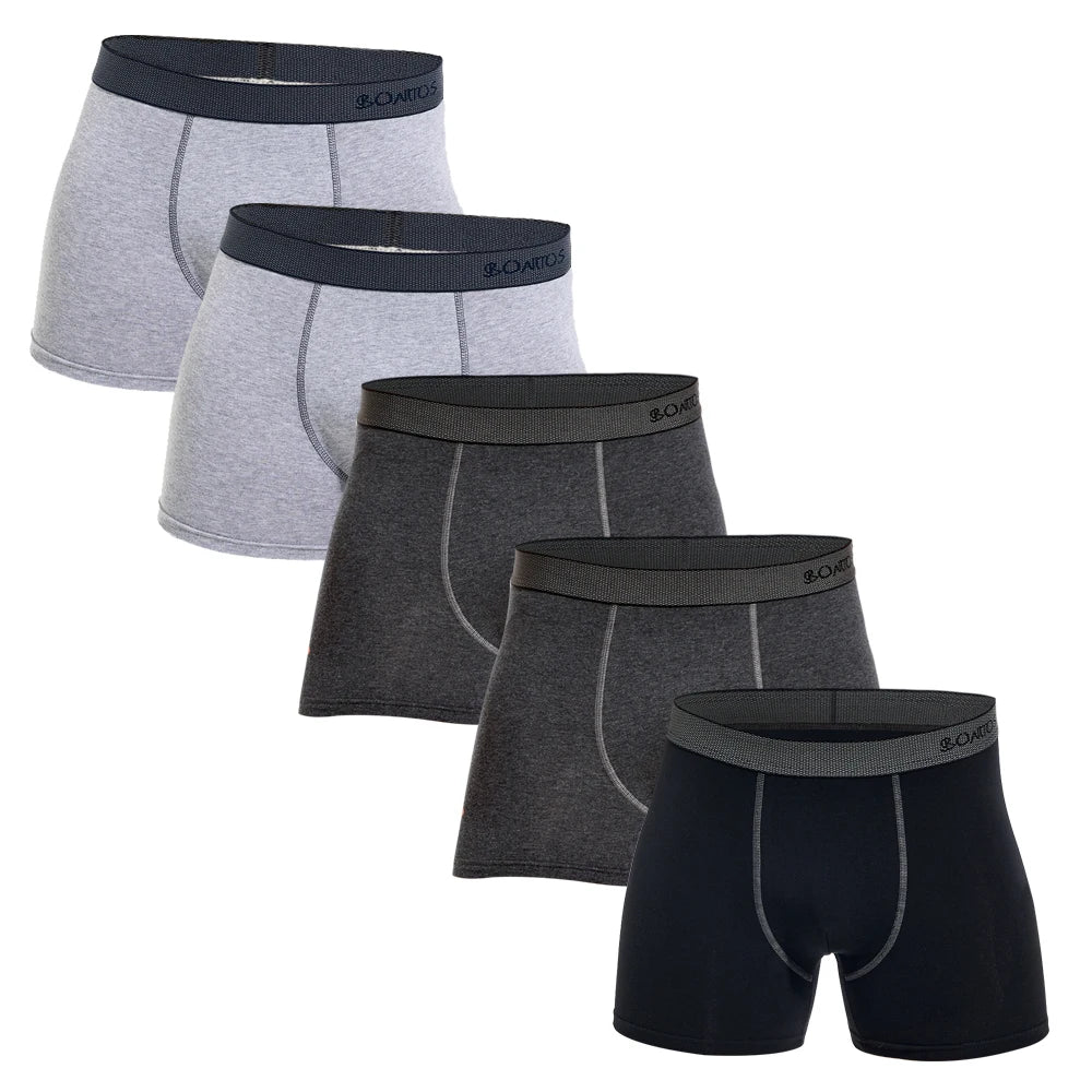 Men’s Premium Boxers 5 - Pack – Soft Breathable Comfort - The Crew