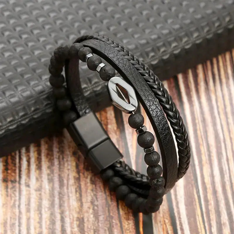Classic woven leather bracelet