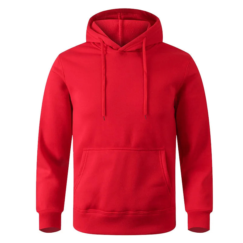 Red Men’s Hoodie Casual Sportswear – The Crew