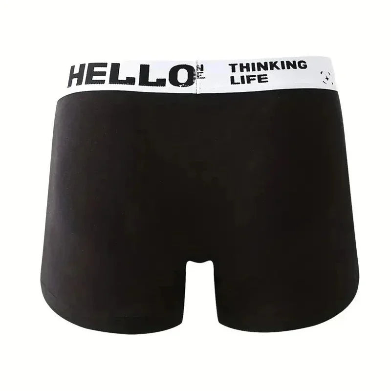 Comfortable and Cool Men's Boxers 5 pieces (Black, Dark Gray, Gray, Yellow and Green)