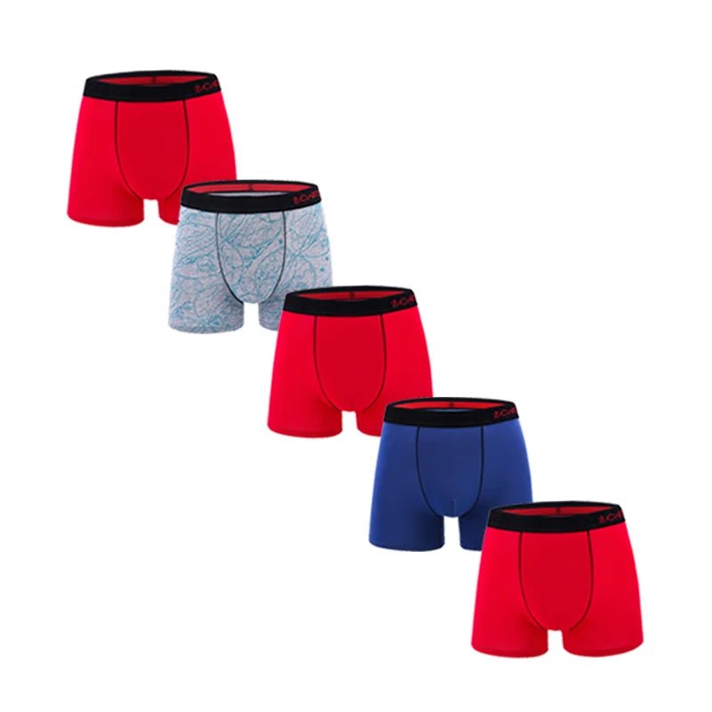 Men’s Premium Boxers 5 - Pack – Soft Breathable Comfort - The Crew