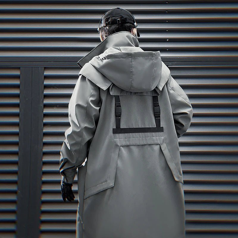 Men’s Tactical Techwear Trench Jacket – Punk Winter Coat - The Crew