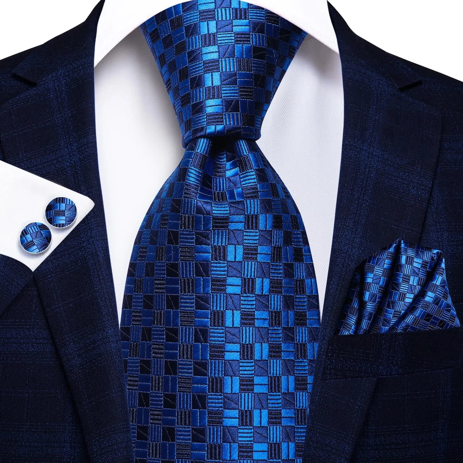Tie Handkerchief Cufflinks Set