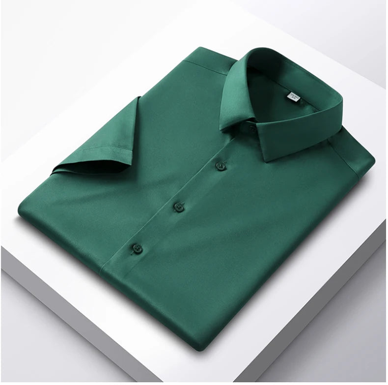 Formal Cold Silk Short-Sleeved Shirt