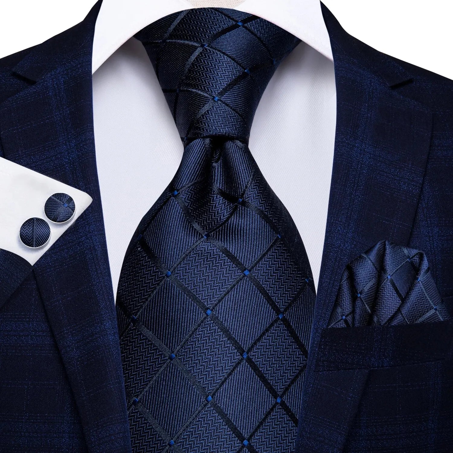 Tie Handkerchief Cufflinks Set