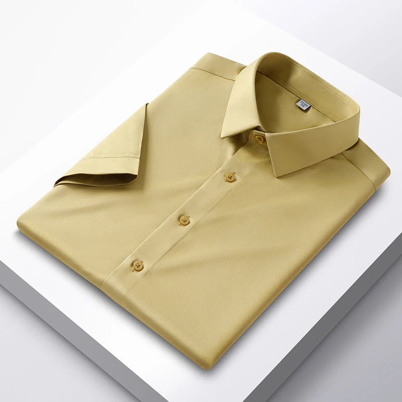 Formal Cold Silk Short-Sleeved Shirt