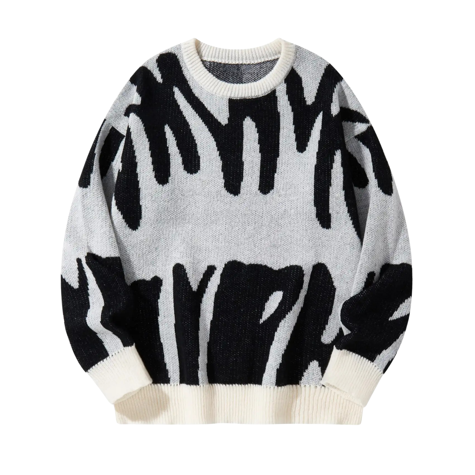 Stylish Jacquard Men’s Sweater Relaxed Fit