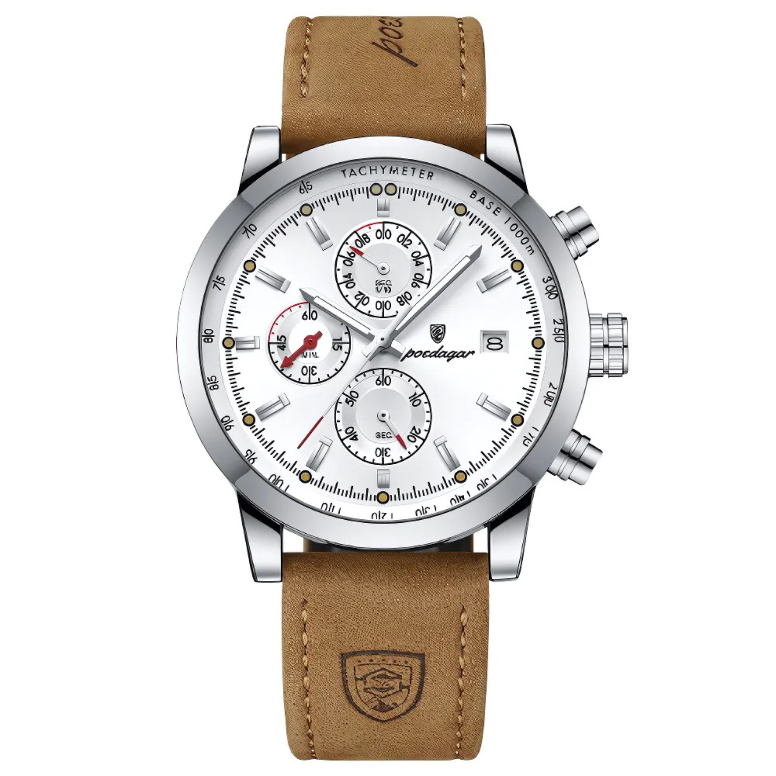 Chrono Sport Leather Wristwatch