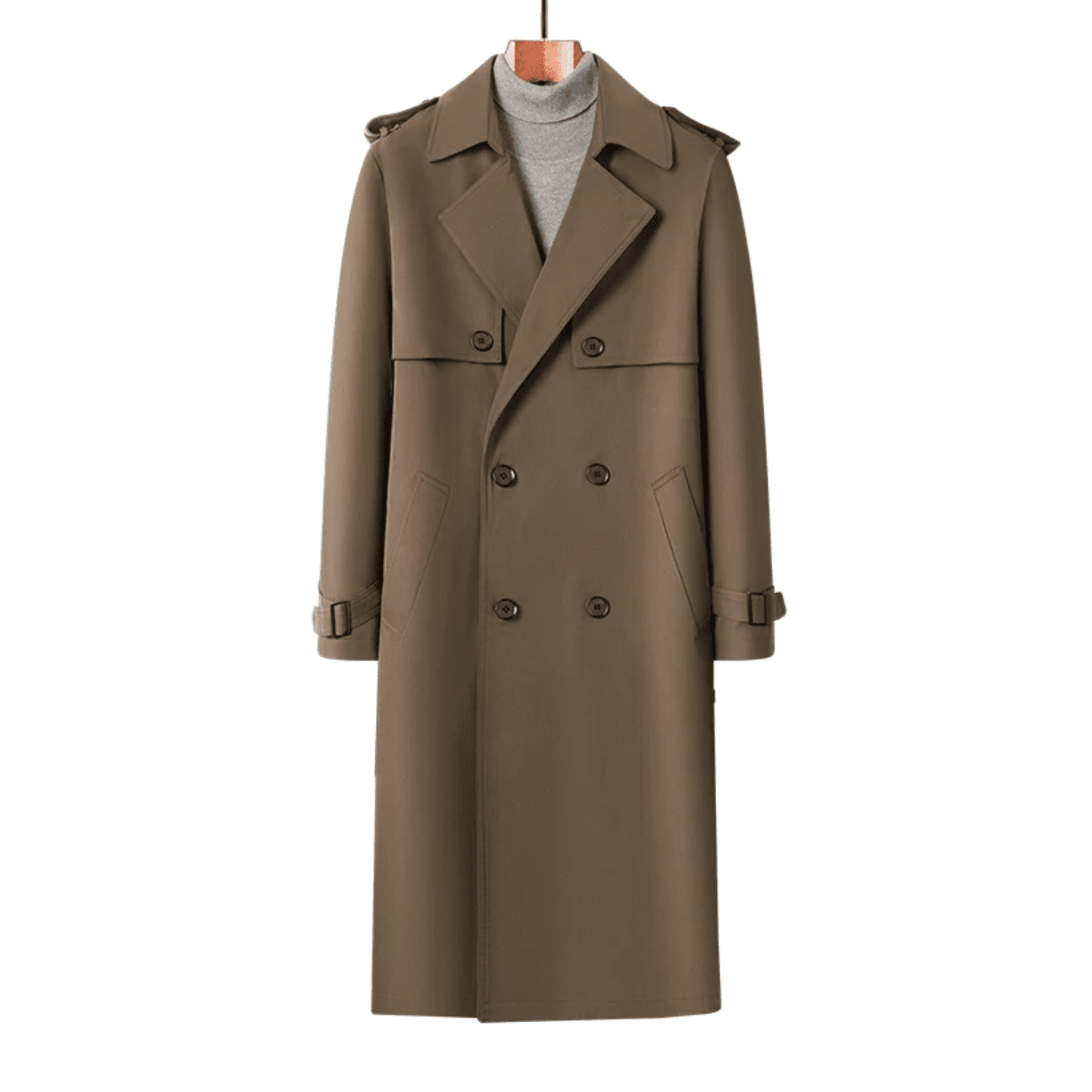 Men’s Extended - Length Trench Coat Windproof Business Style - The Crew