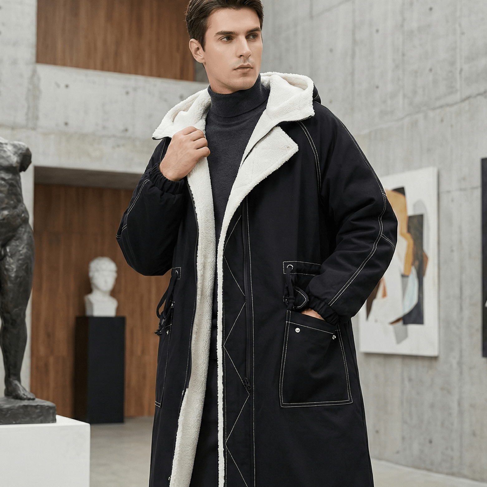 Korean Style Long Trench Coat for Men – Autumn Streetwear - The Crew