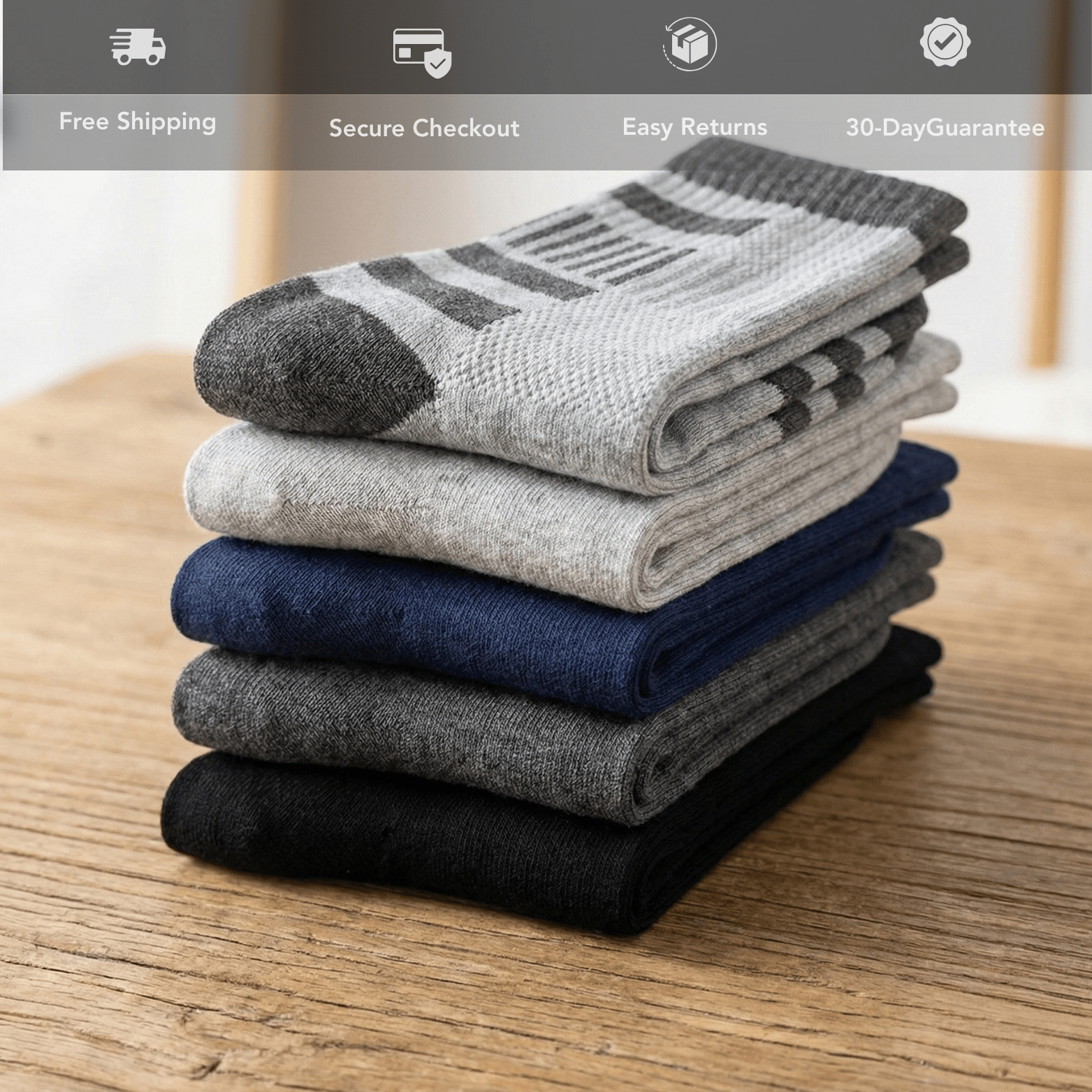 Men’s Anti - Slip Crew Sports Socks 10–30 Pack – Breathable - The Crew