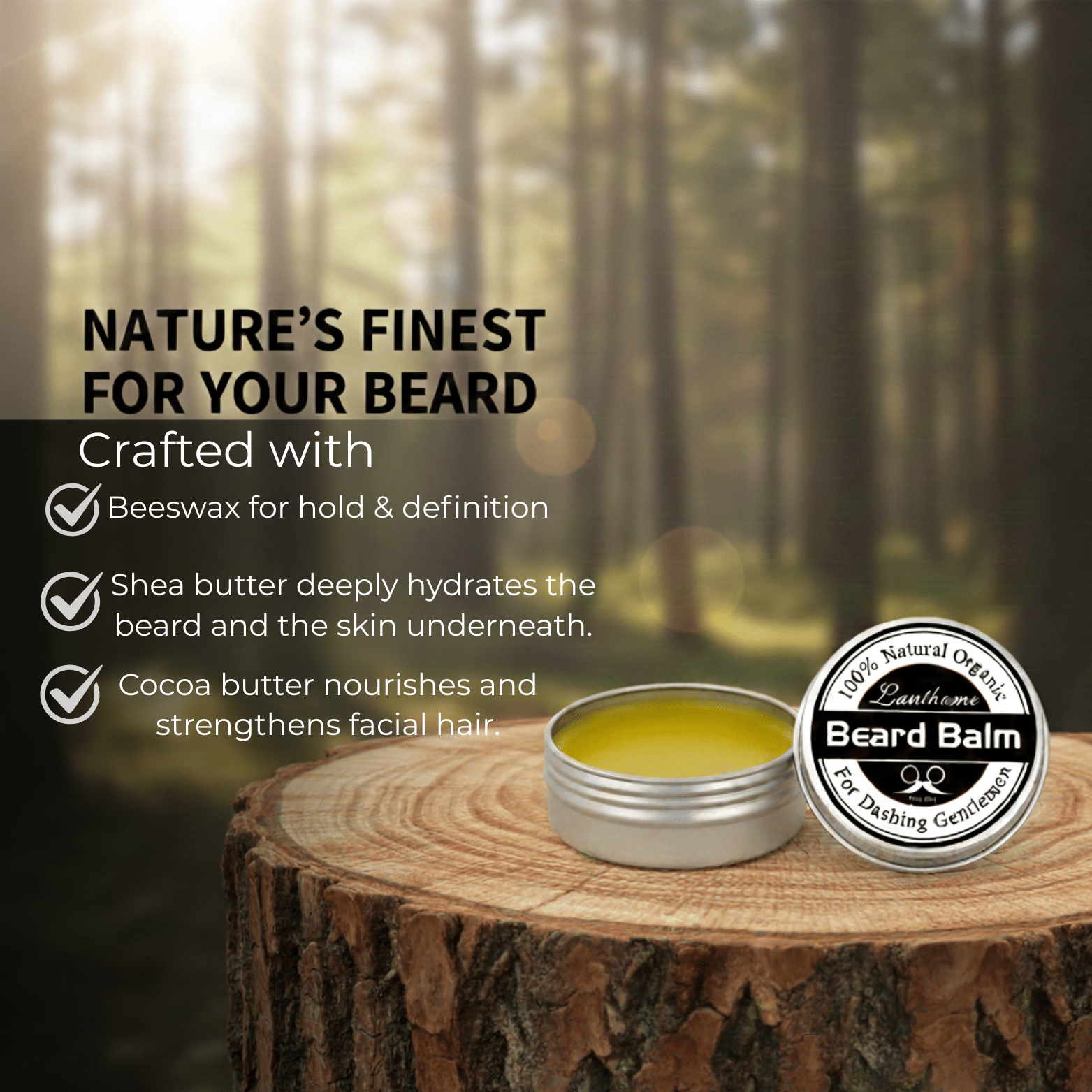 Natural Beard Balm Wax – Moisturizing Styling Care - The Crew