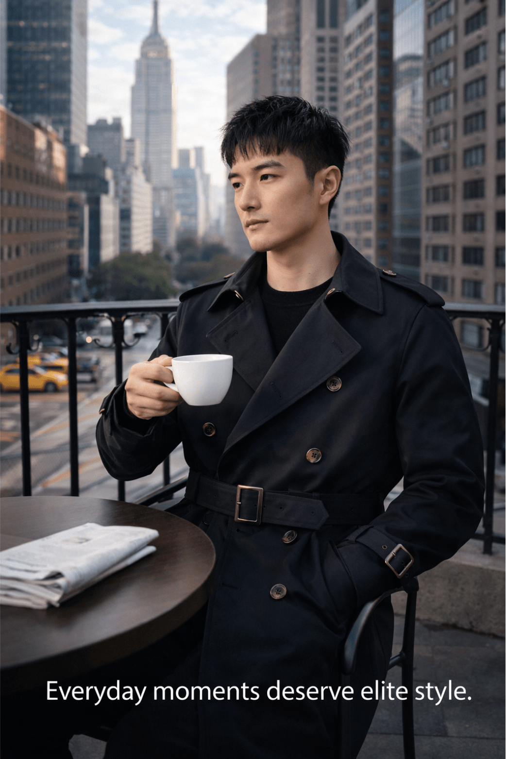 British Style Belted Trench Coat for Men – Waterproof - The Crew