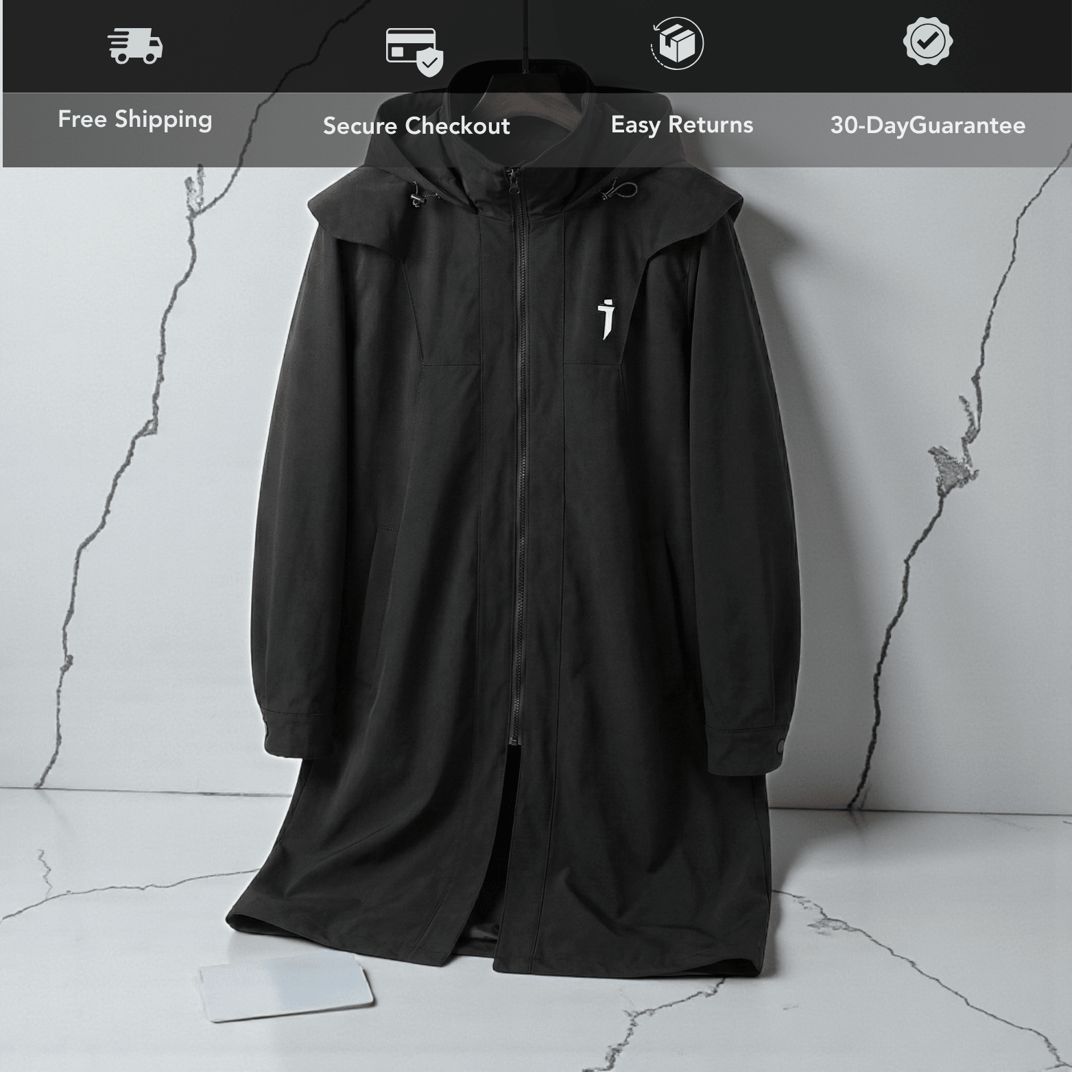 Men’s Tactical Techwear Trench Jacket – Punk Winter Coat - The Crew