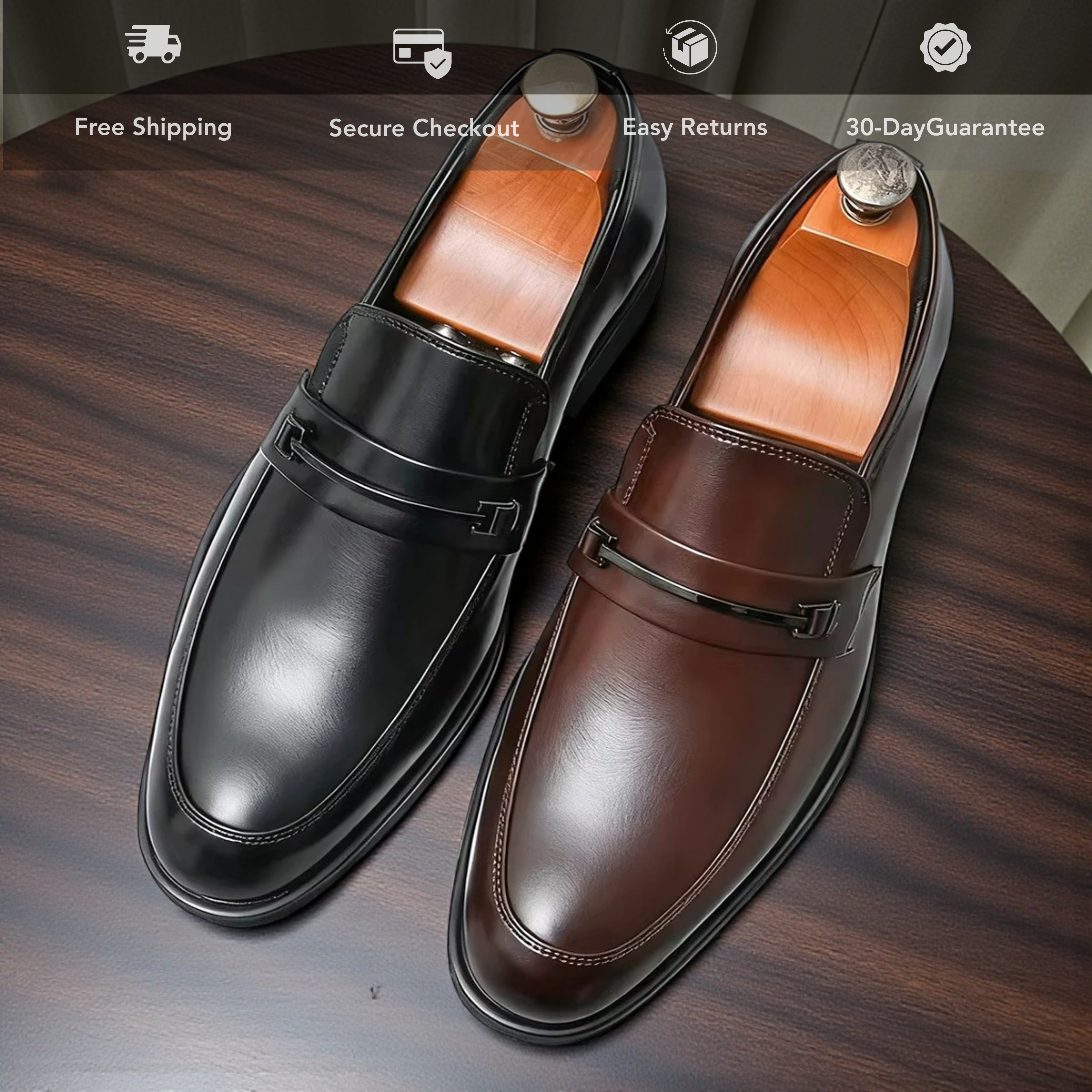 Classic Leather Slip-On Loafers