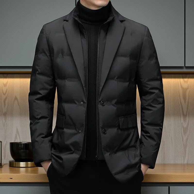 Men’s Detachable Collar Winter Blazer – Smart Casual Warmth - The Crew