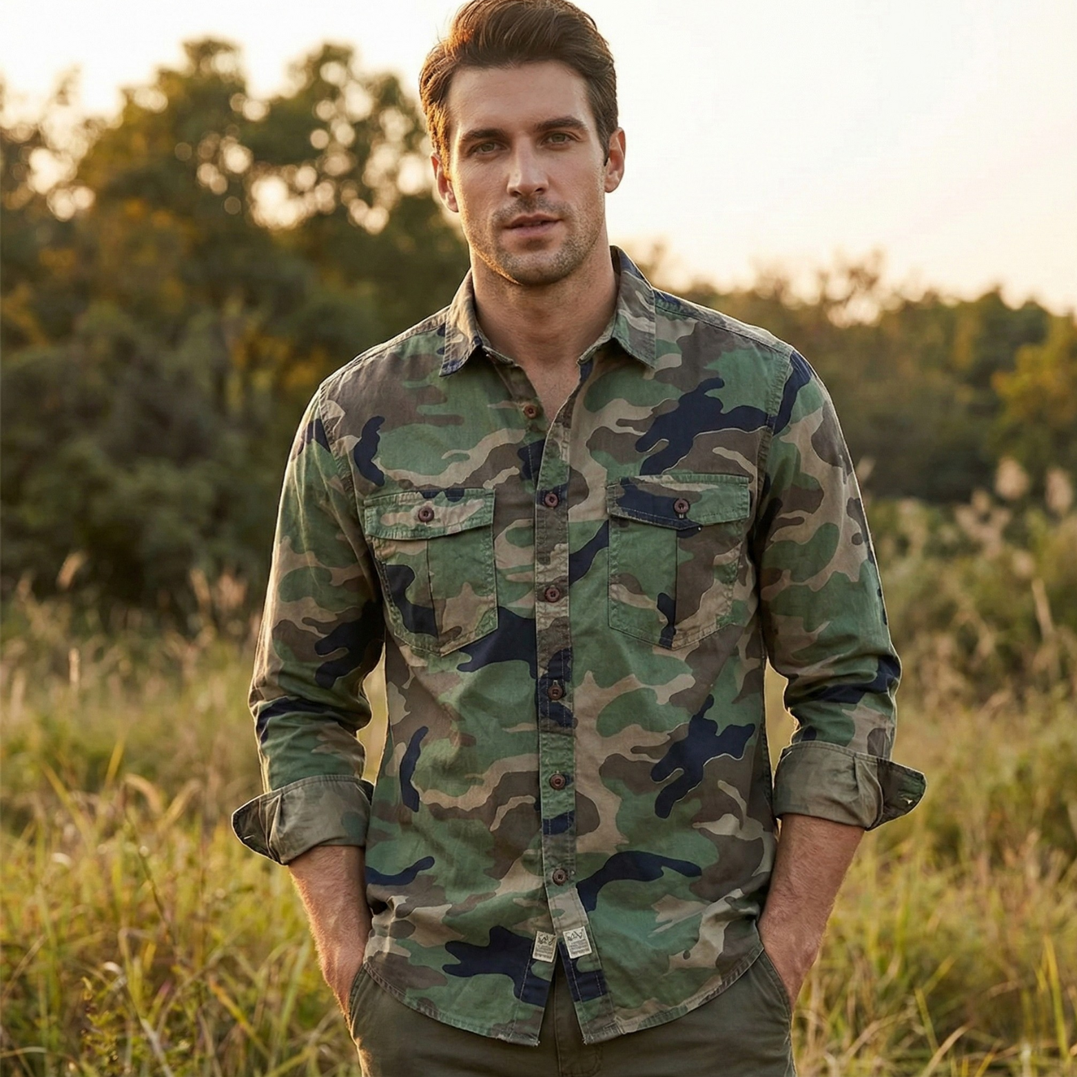 Camouflage Cargo Hiking Shirt